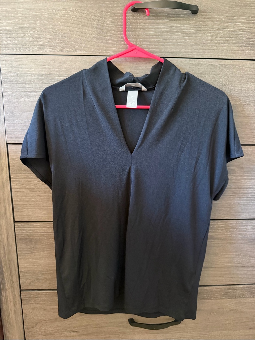 Women's Black V-Neck Short Sleeve Top - H&M